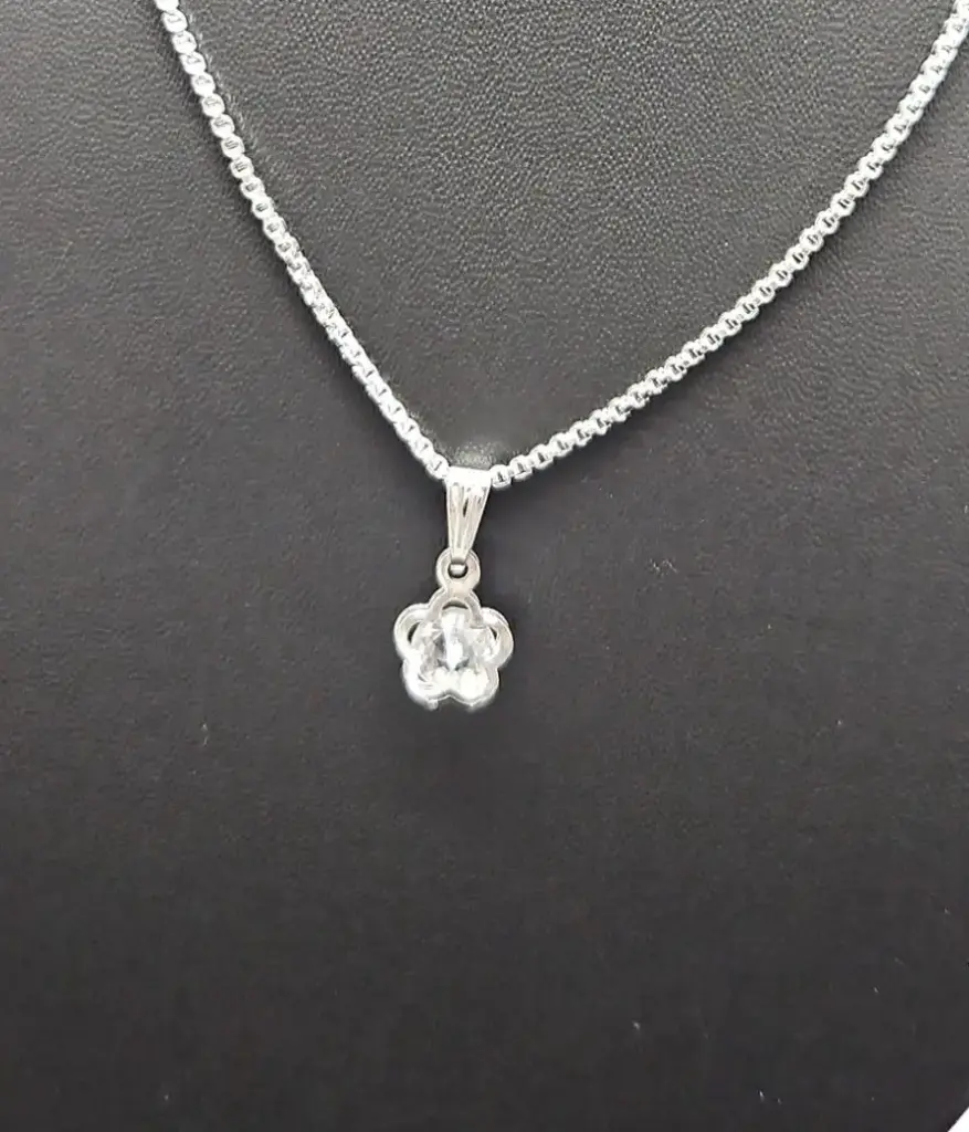 Silver Chain With Flower Locket