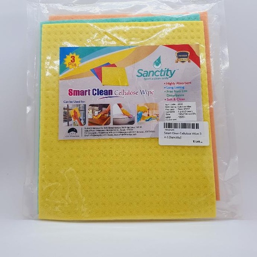 Smart Clean Cellulose Wipe 3 in 1 [Sanctity] 