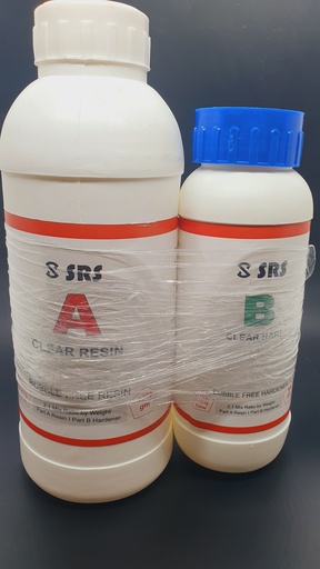 SRS 2 : 1 Bubble Free Clear 1000 gm Resin & 500 gm Hardener 