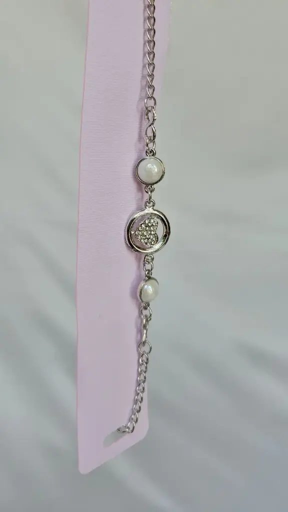Silver Bracelets With White Stones