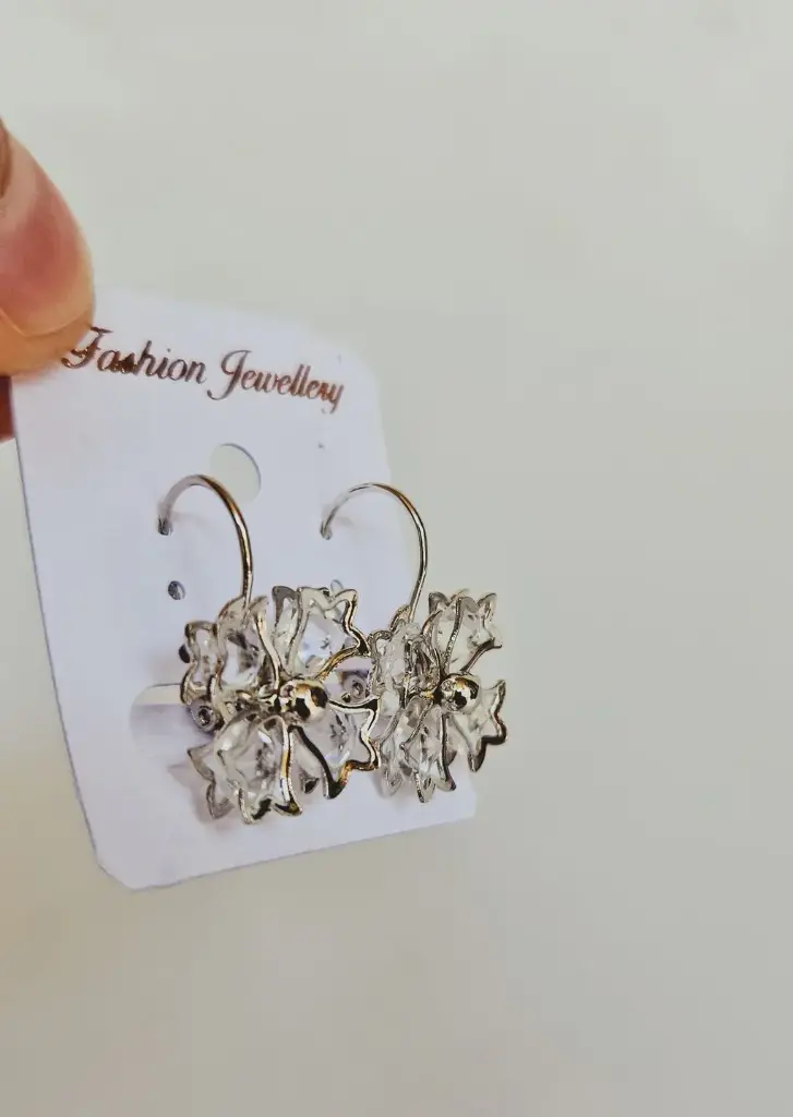 Silver Flower  Earrings 