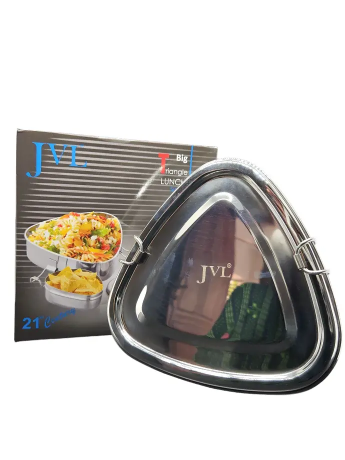 JVL Triangle Lunch Box With Steel Plate Big 