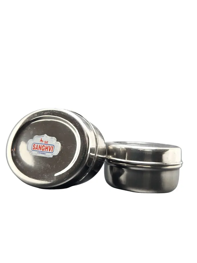 Sanghvi Small Oval Shaped Stainless Steel Container 7.5x6cm