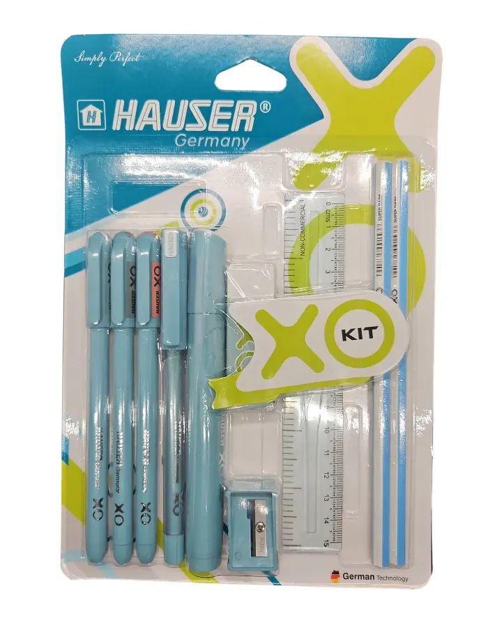 Hauser Ball Pen, Gel Pen, Marker, Eraser, Pencil, Sharpener, Scale Combo Kit