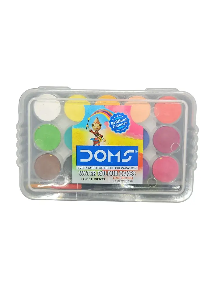 15 Shades Water Color Box With Brush 1.5x0.4cm Each Color Cake