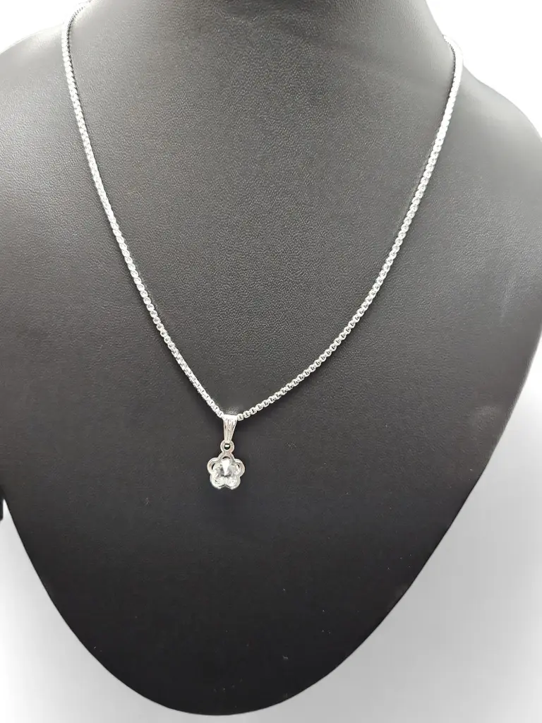 Silver Chain With Flower Locket