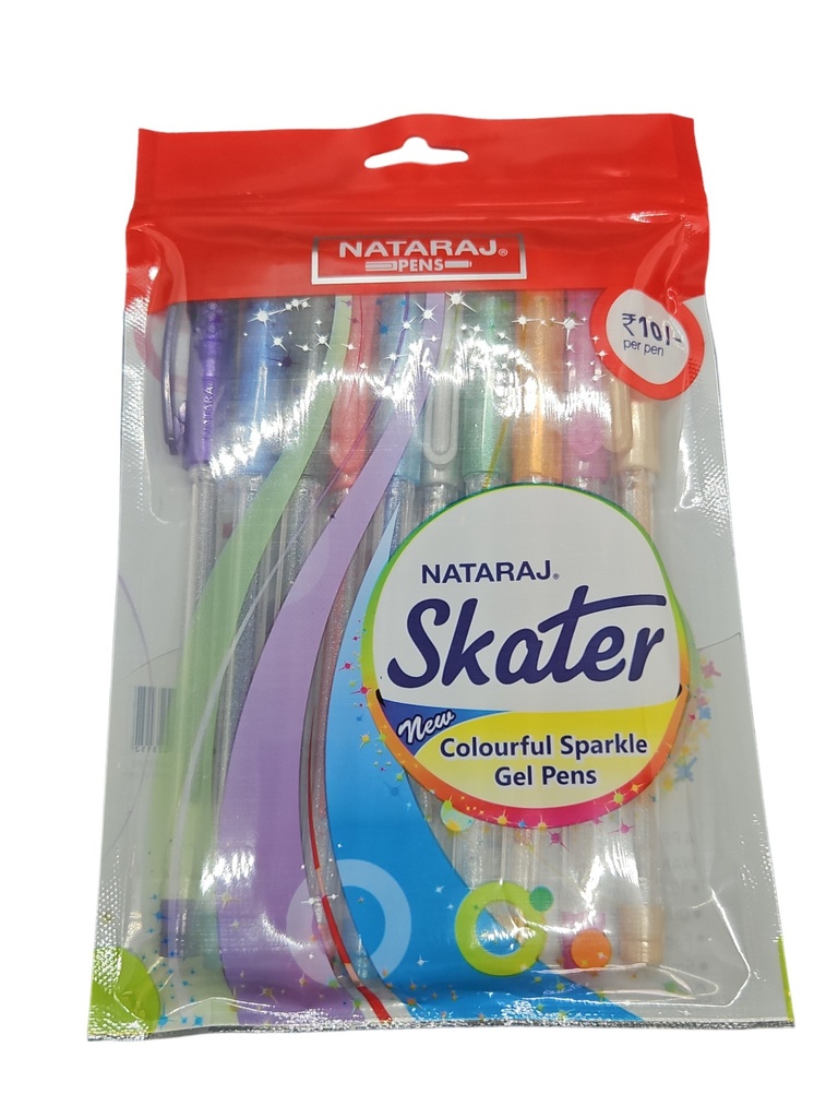 Nataraj Skater Colorful Sparkle Gel Pens