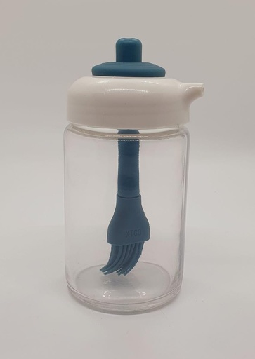 2 In 1 Glass Oil Dispenser Bottle With Silicone Brush, High Borosilicate Glass Bottle 