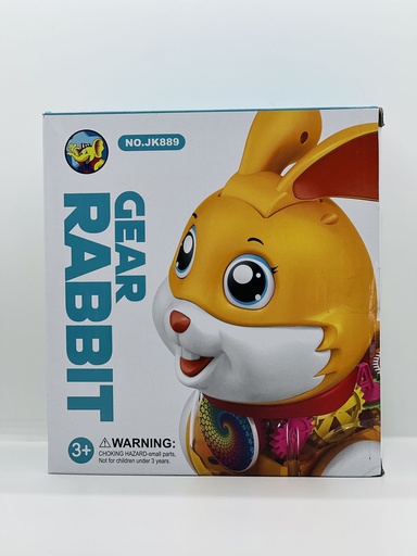 [IX000146] JK889 Transparent Gear Rotating Rabbit With Light And Sound 