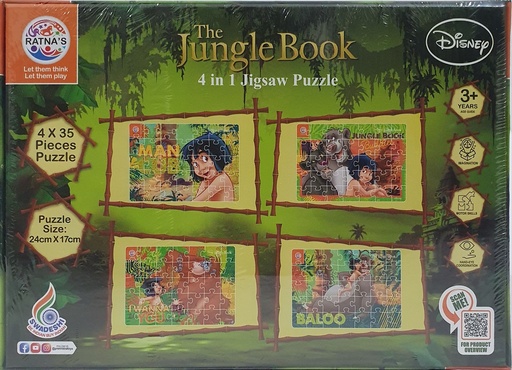 [IX000178] 2527 Disney 4 In 1 Jungle Book Jigsaw Puzzle 