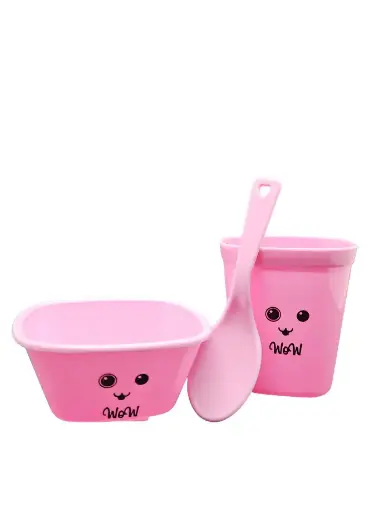[IX2401029] Mini Bowl, Water Cup And Spoon Combo Pack Of 3 