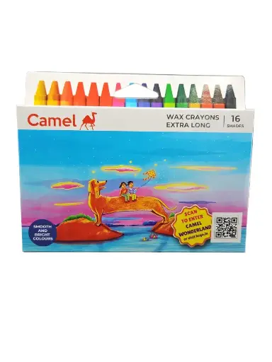 [IX2401481] Camel Wax Crayons Extra Long 16 Assorted Shads