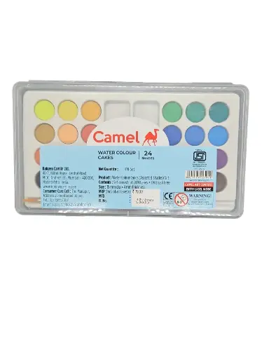 [IX2401510] 24 Shades Water Color Box With Brush 15x4mm Each Color Cake