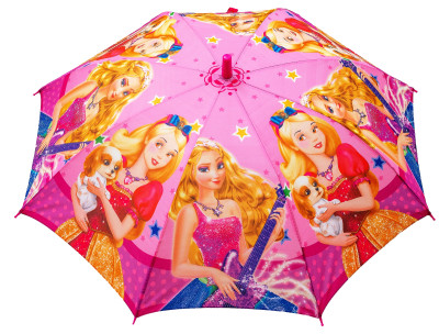 [IX2402010] Kids Color full Umbrella Barbie Printing With Whistle