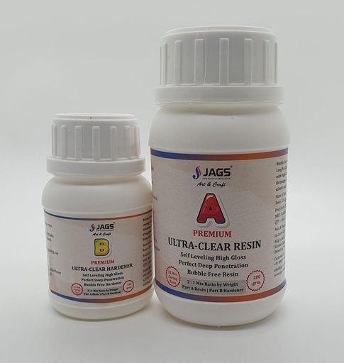 [IX000282] Jagz UCR150 Ultra Clear Resin With Hardener 2:1 Self Leveling High Gloss Deep Penetration (100g + 50g) 