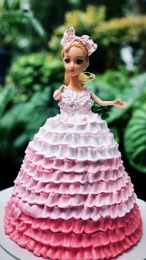 [IX000595] 2 Kg Barbie Doll Red Velvet Cake 