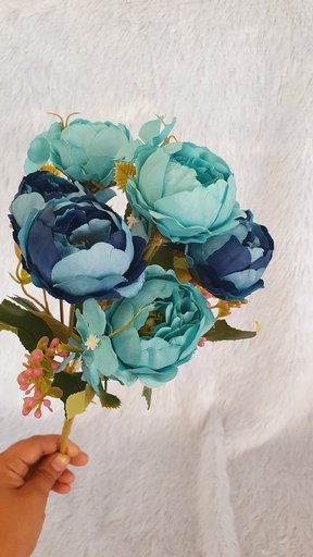 [IX000652] Artificial Realistic 7 Pcs Blue Roses Floral Bouquet For Decorations, Gifts & Crafts 