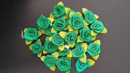 Ready Made Flower With Leaf & Double Side Sticker For Hair Accessories 