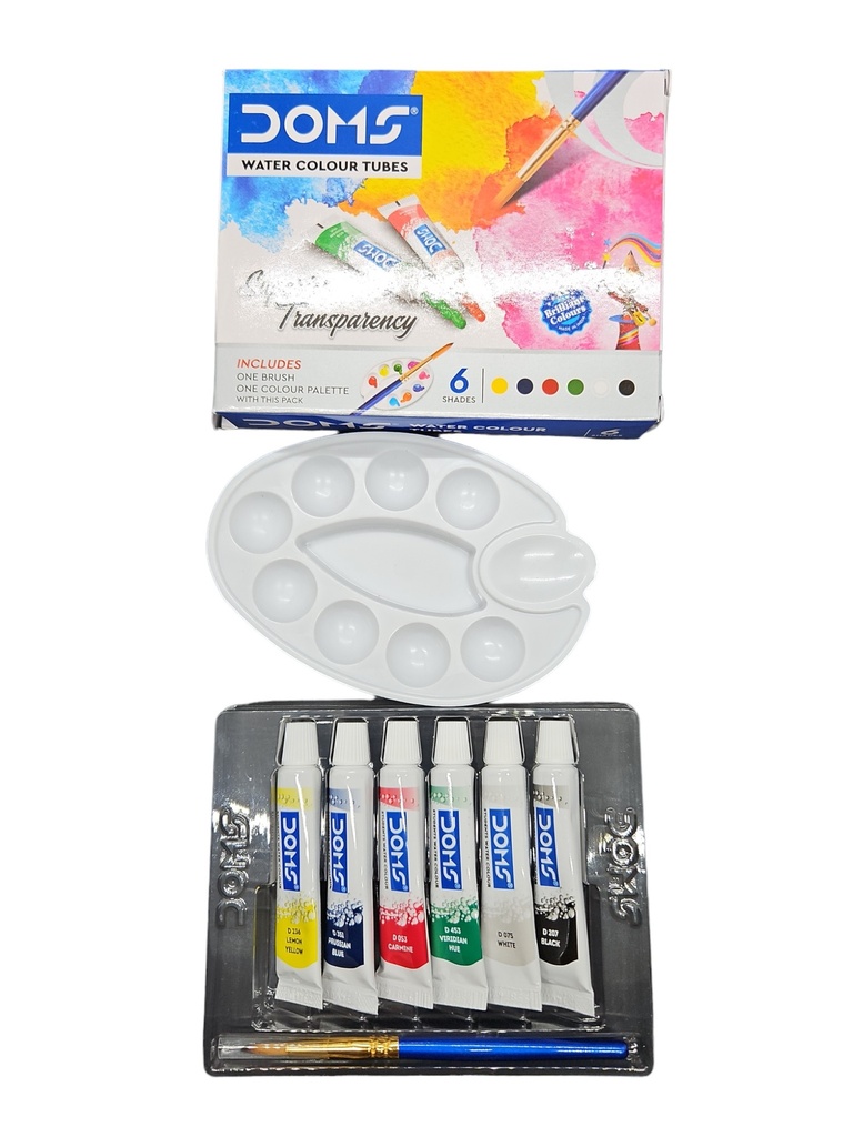 Doms Water Color Tubes With Brush & Color Palette