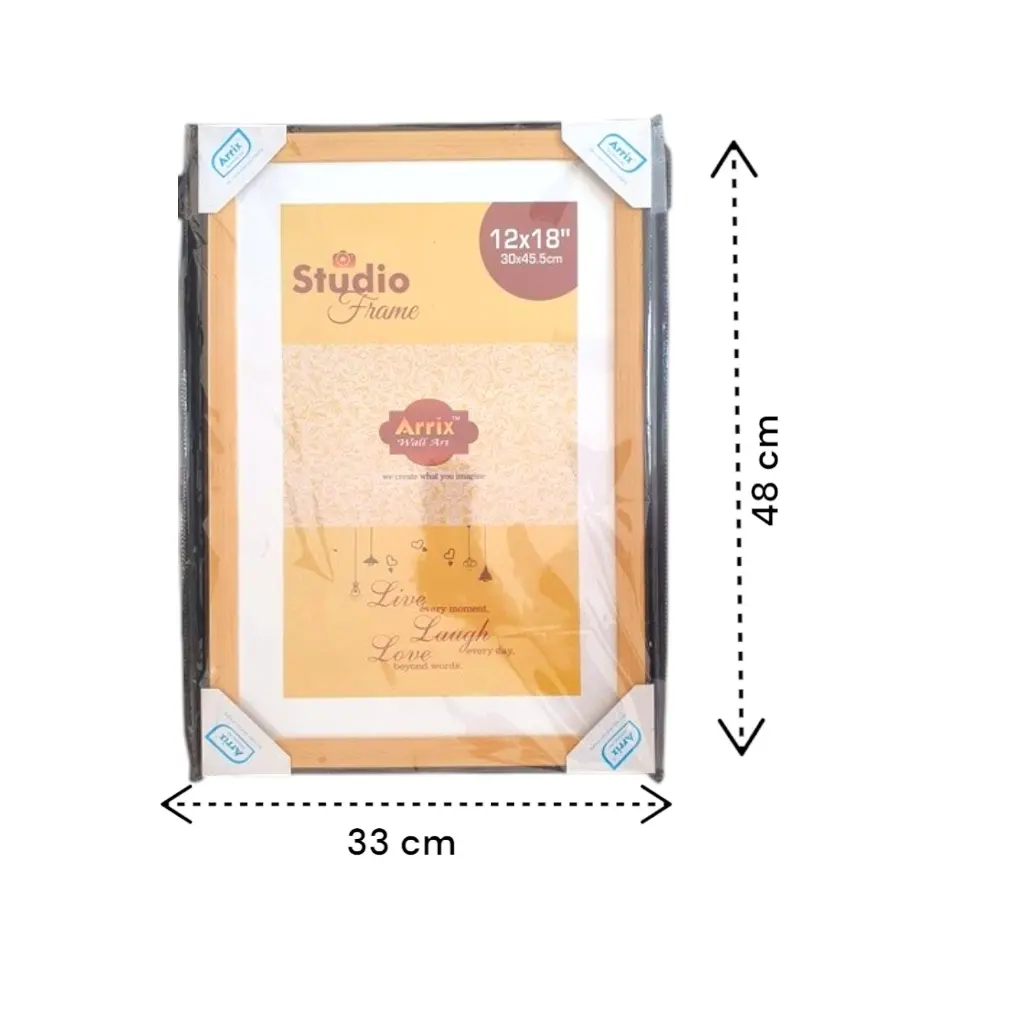 [IX000582] 12 X 18 Inch Wall Blank Photo Frame With Wide Border  (Light wood With Black Border)-Photoroom (1).webp