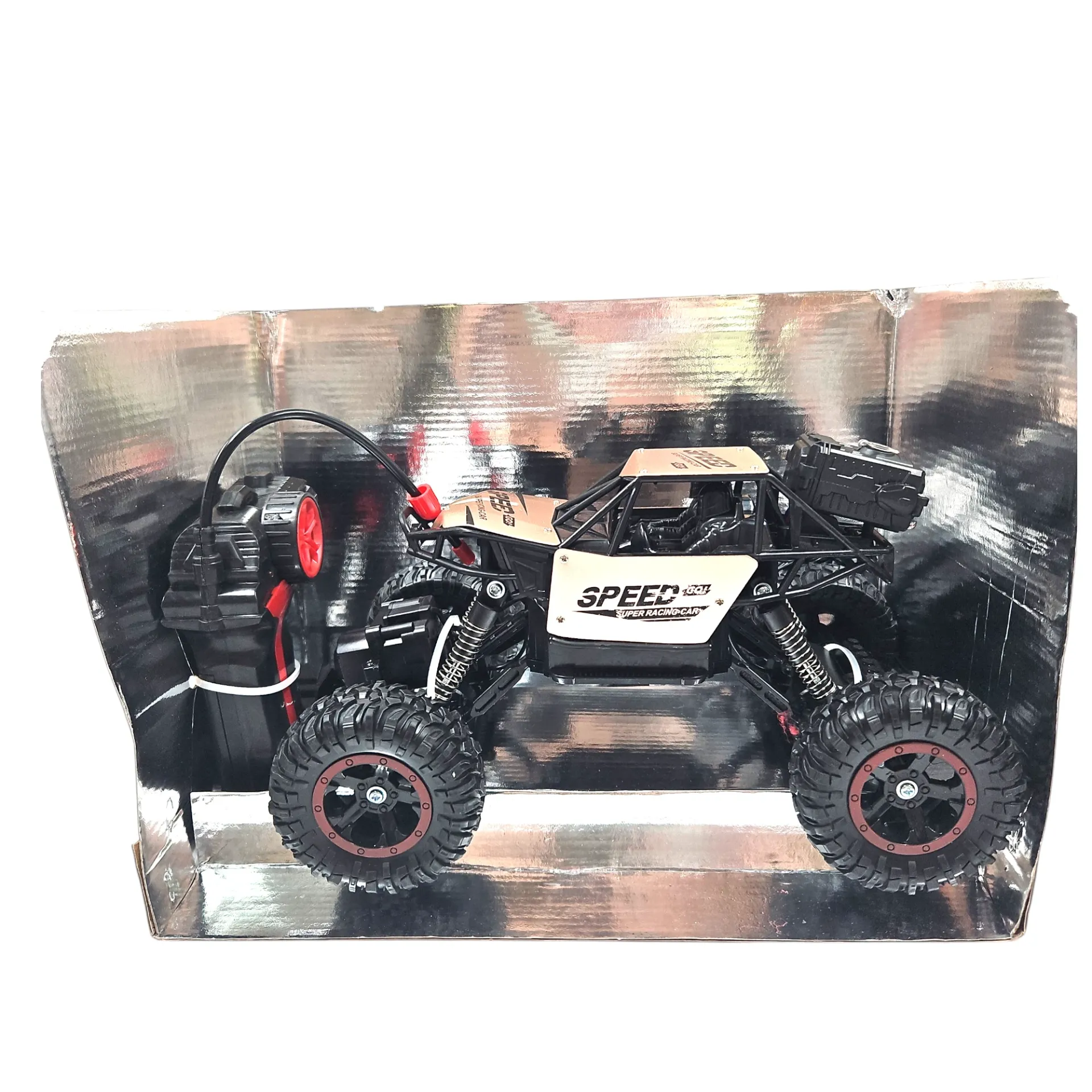 [IX2600522] AG6141 Off Road Rock Crawler With Smoke Joystick Control Jeep Full Function 1:16 Scale Alloy Material With Oversized Tires (Rose gold)