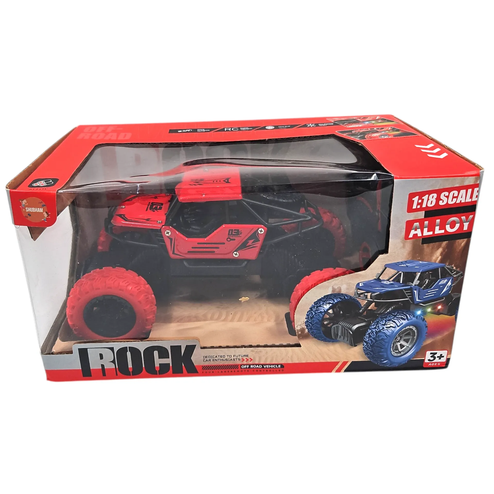 [IX2600525] Rock Climbing 03 Remote Controlled 1:18 Scale Full Function Alloy Version Off Road Vehicle With Over Sized Wheels (Red)