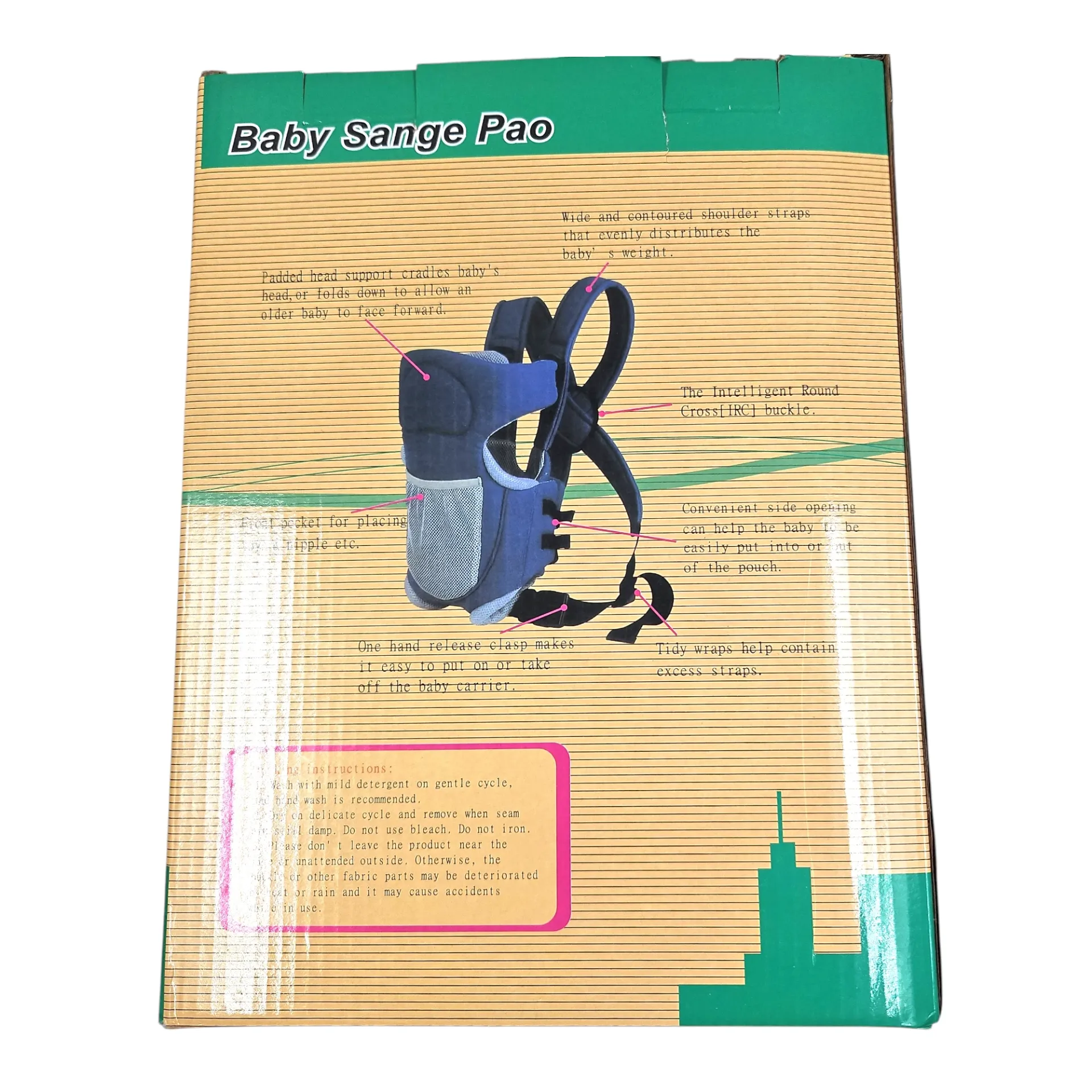 Kangaroo Baby Carrier Bag 0 to 2 Year Babies With Safety Belt & Adjustable Hands