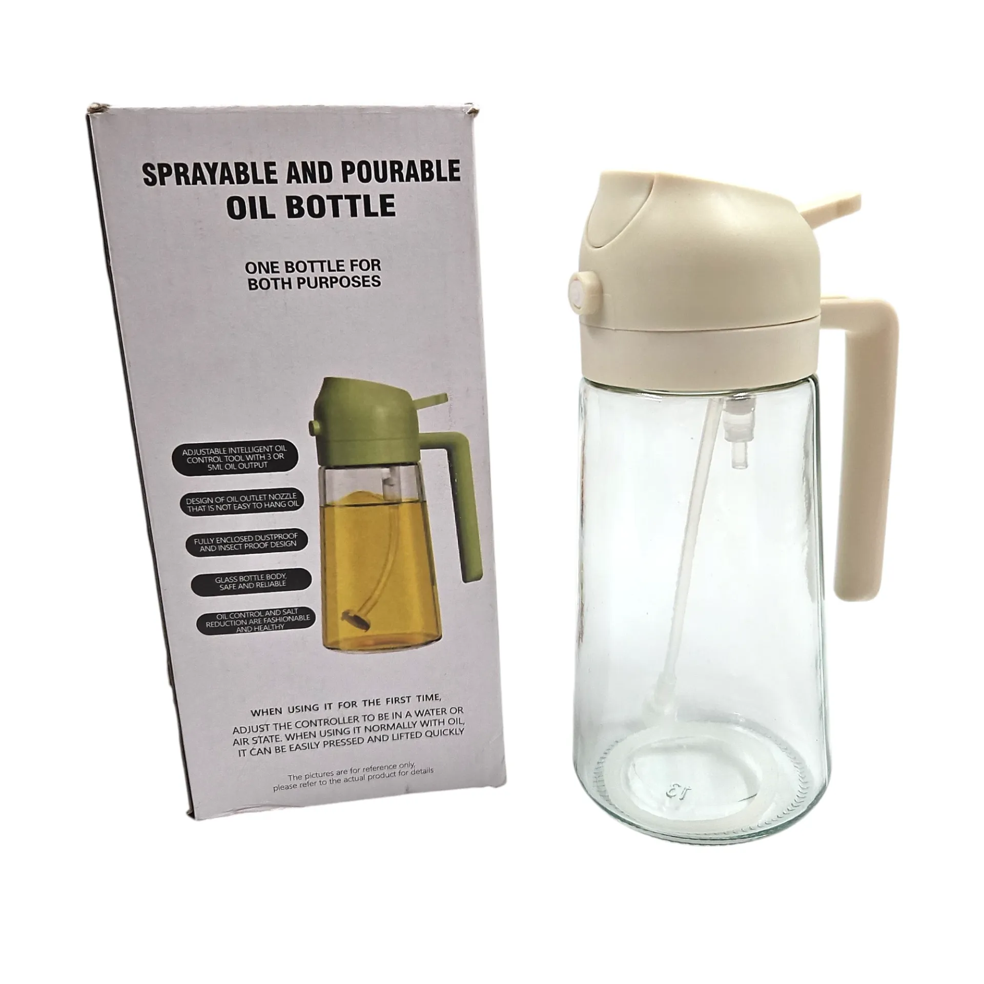 2 In 1 Sprayable And Pourable Glass Oil Bottle 500ml