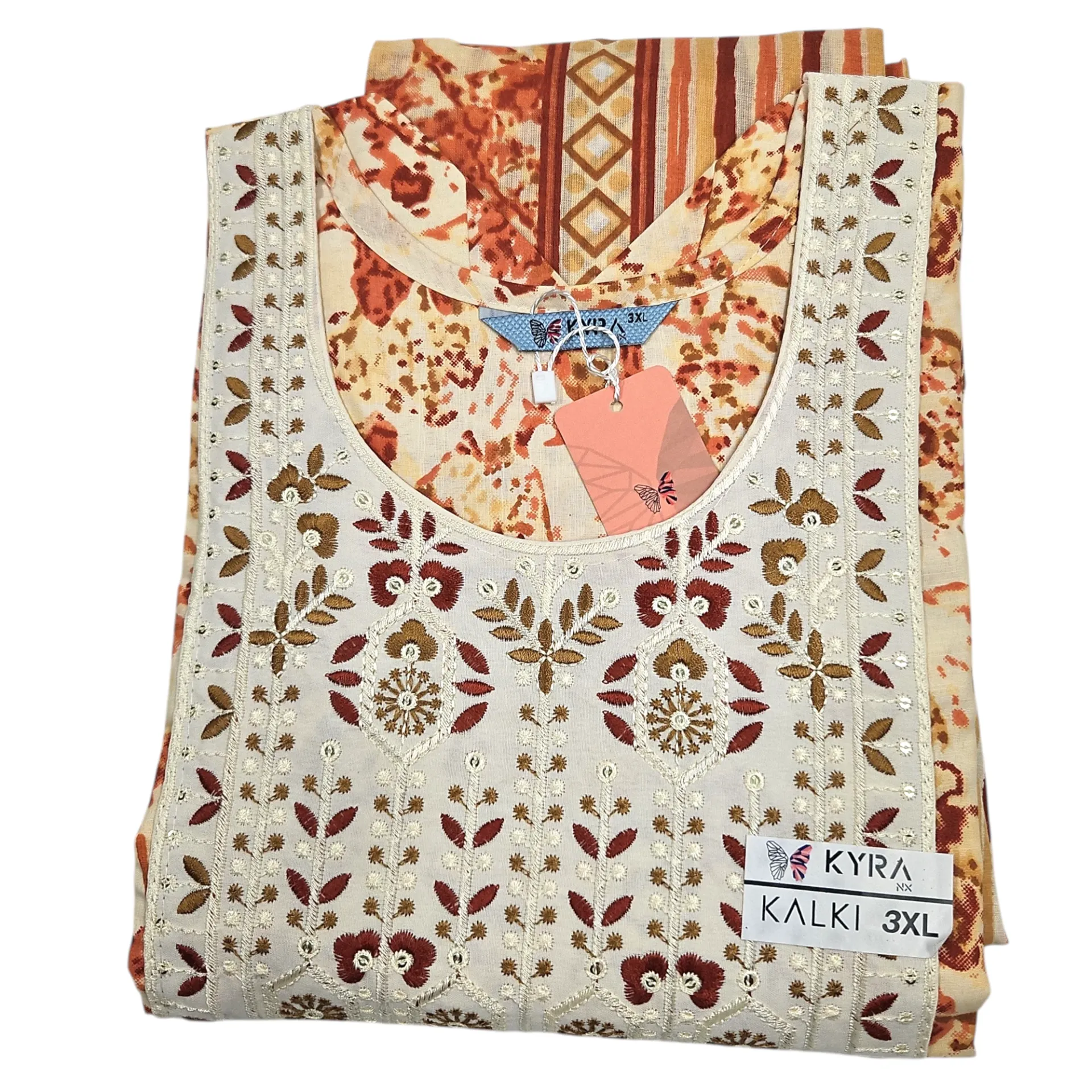 6001 N-G70 Kalki Cotton 3 Pcs Churidar Set 3XL