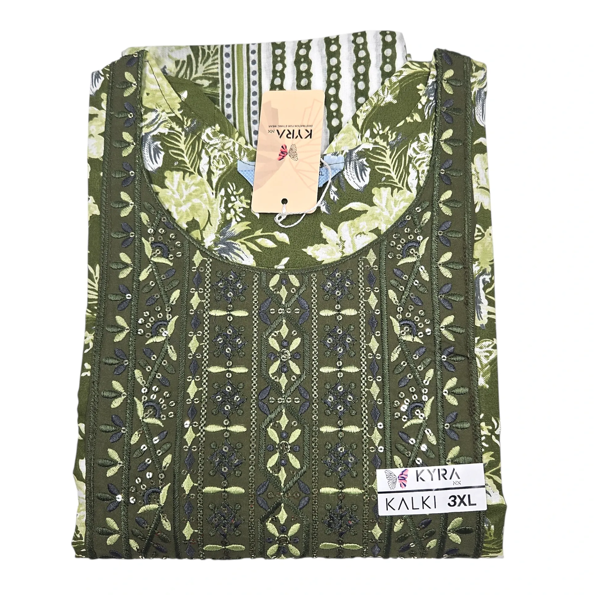 6005 N-G70 Kalki Cotton 3 Pcs Churidar Set 3XL
