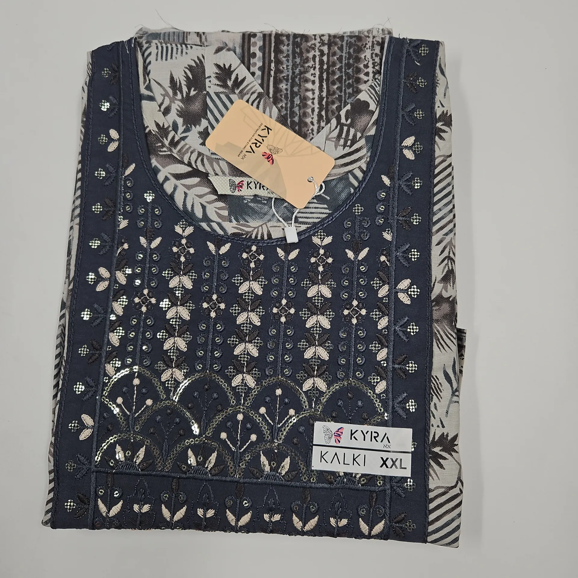 [IX2600554] 6006 N-G70 Kalki Cotton 3 Pcs Churidar Set 3XL