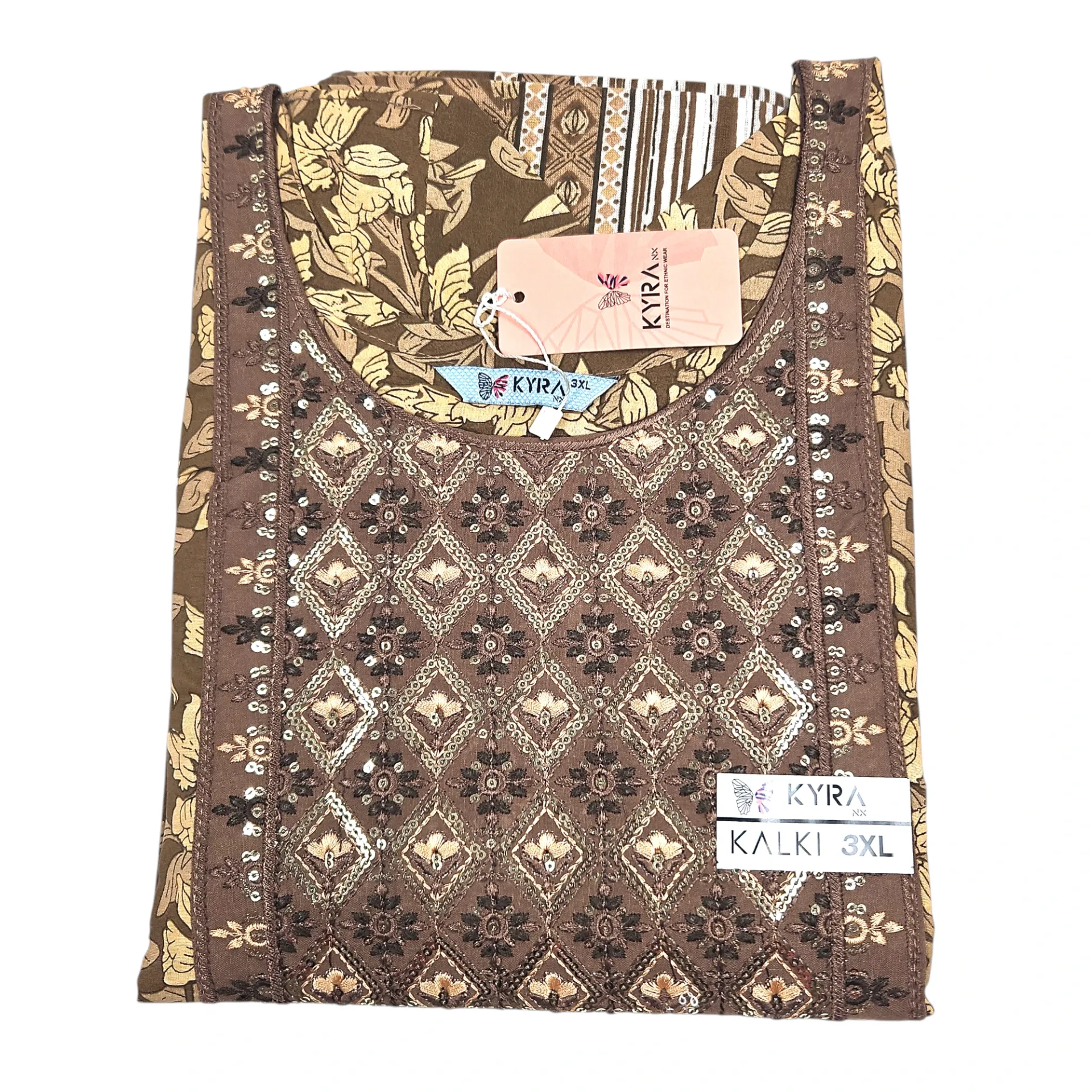 6007 N-G70 Kalki Cotton 3 Pcs Churidar Set 3XL