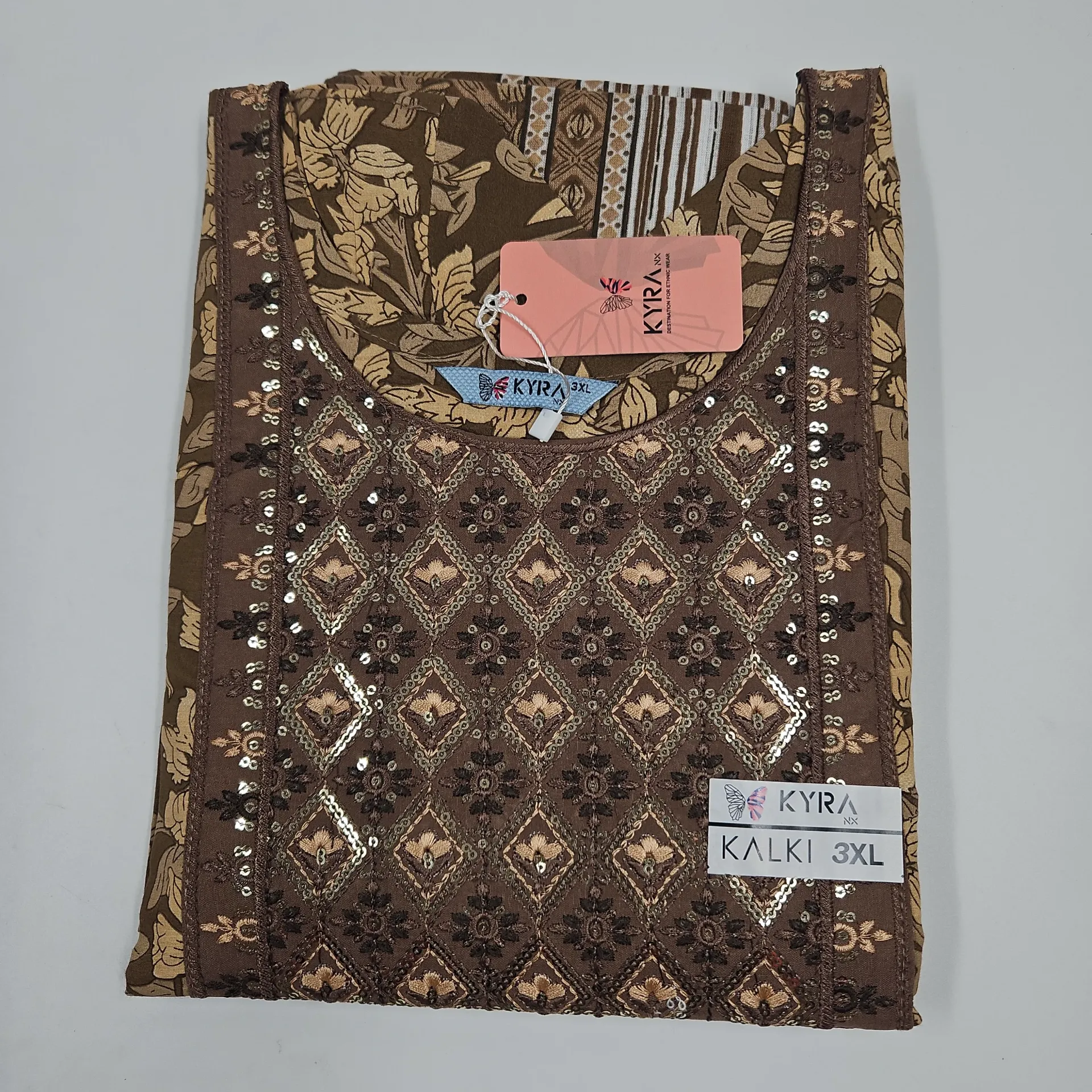 6007 N-G70 Kalki Cotton 3 Pcs Churidar Set 3XL