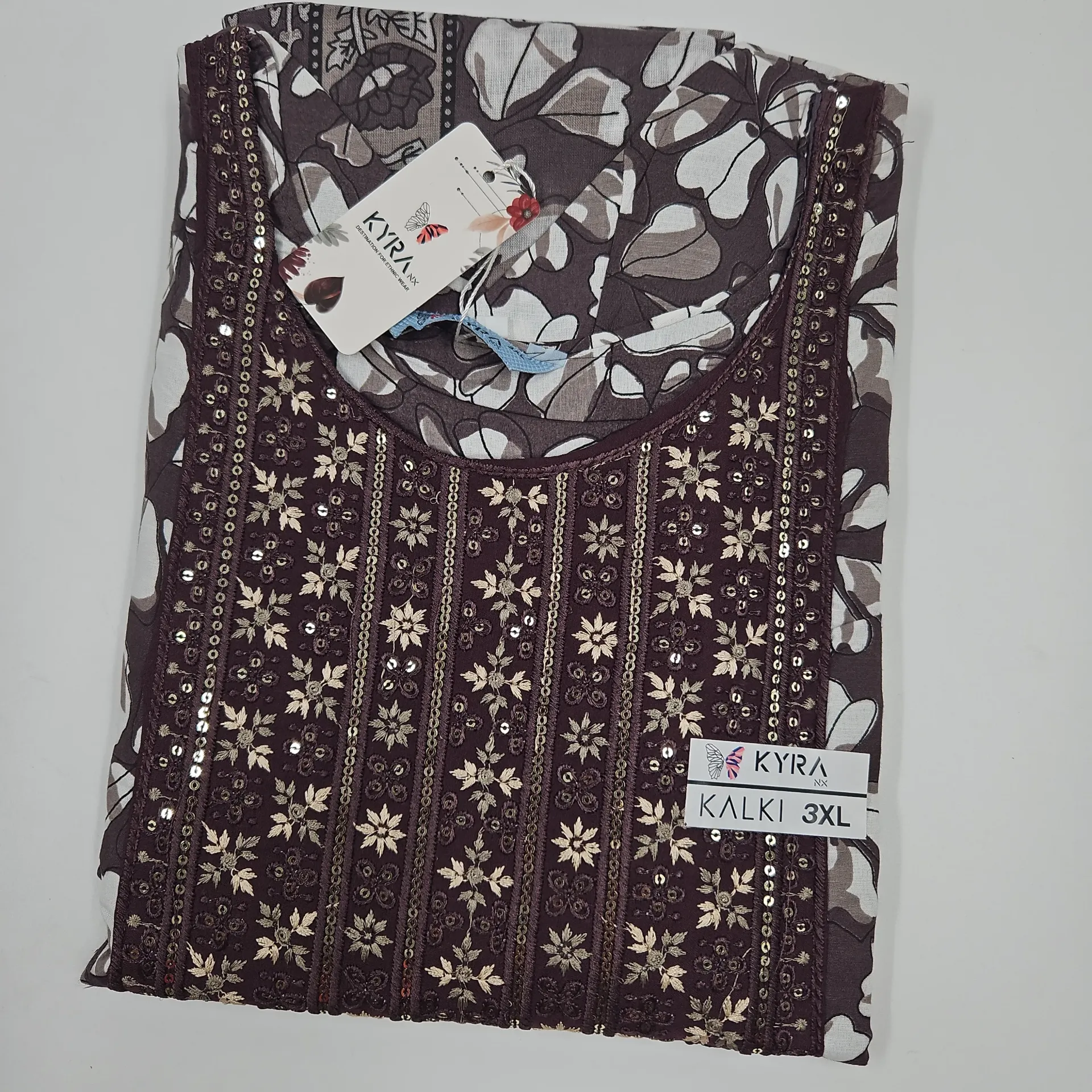 [IX2600556] 6008 N-G70 Kalki Cotton 3 Pcs Churidar Set 3XL