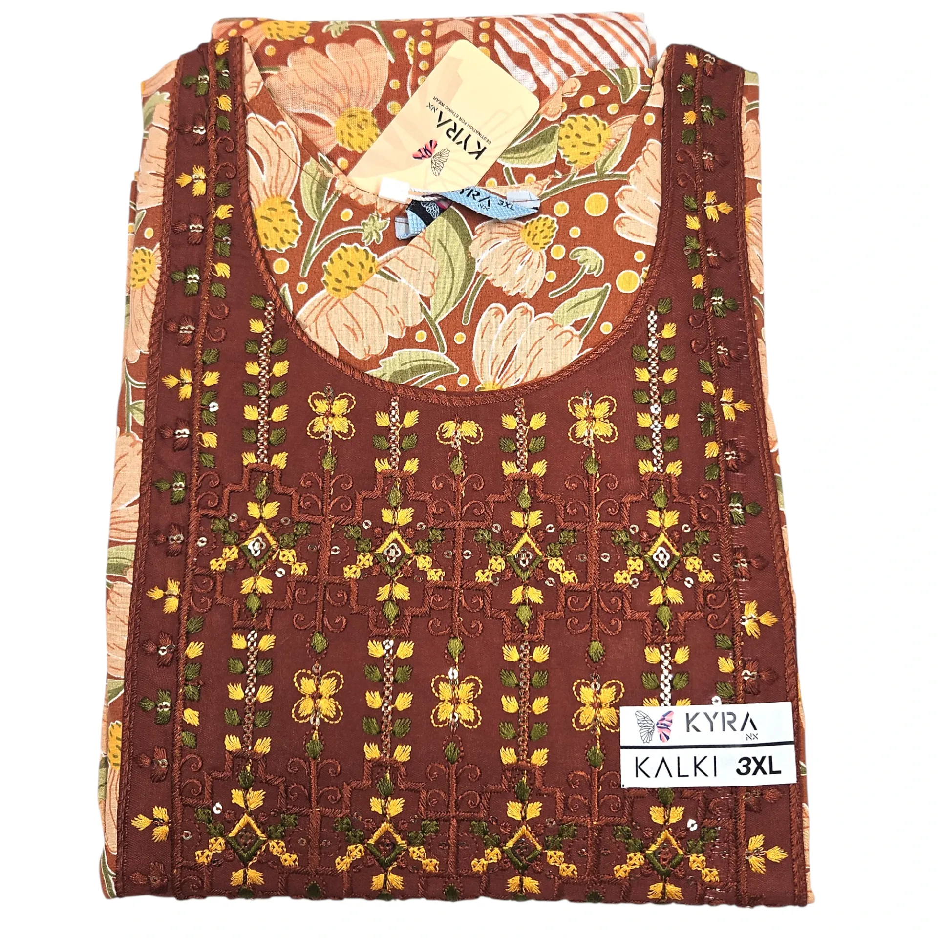 6009 N-G70 Kalki Cotton 3 Pcs Churidar Set 3XL