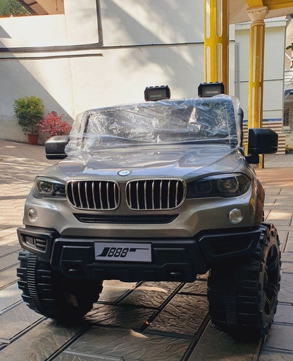 SmallBoy Kids Battery Operated Jeep for Kids with Wind Shield Screen RGB Light & Music 