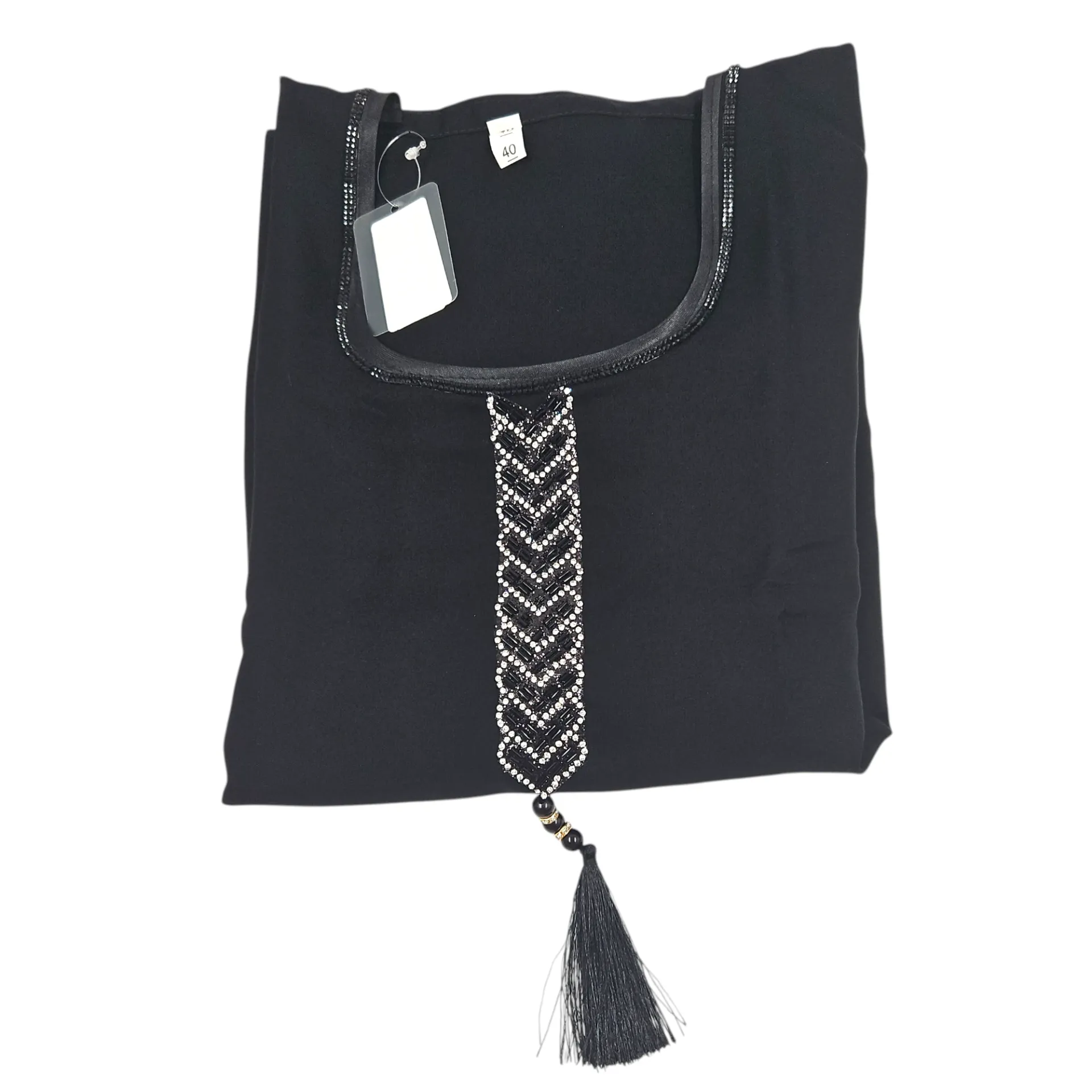 N-N90 Stone Designs With Hangings Black Pardha For Kids Size 50