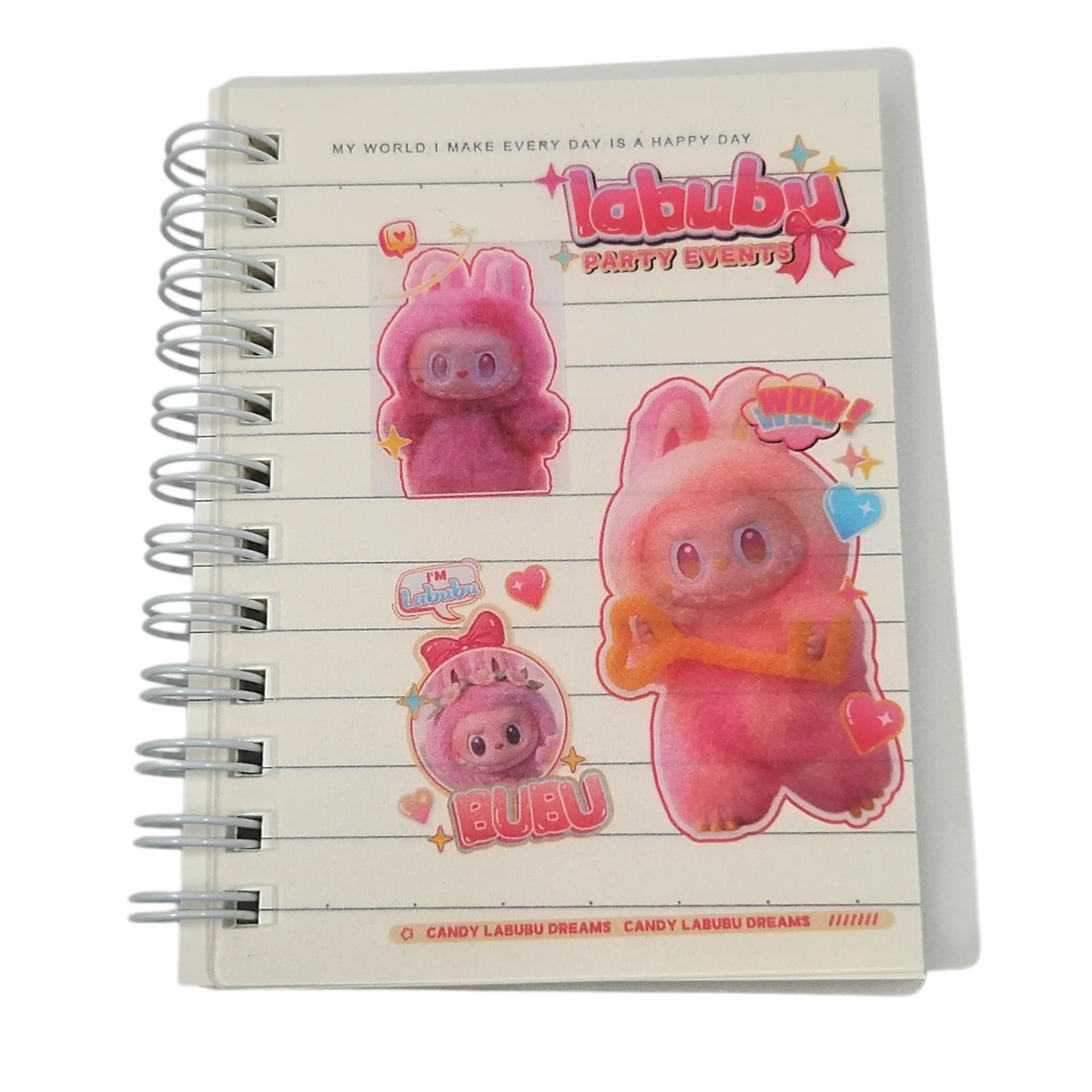 Transparent 3D Cartoon Characters Spiral Pocket Diary