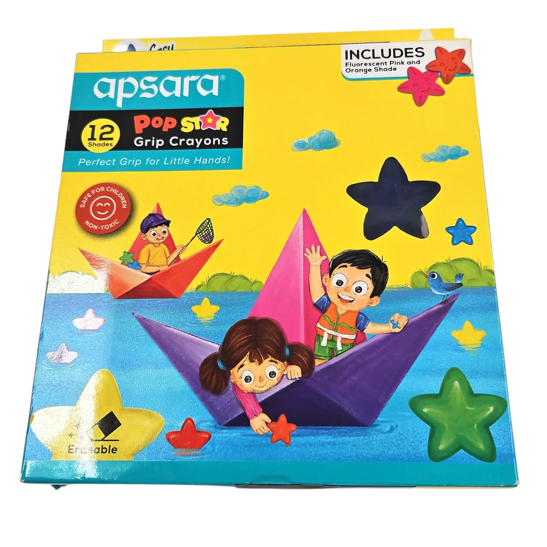 Apsara Pop Star Grip Crayons 12 Shades (Assorted Shades)