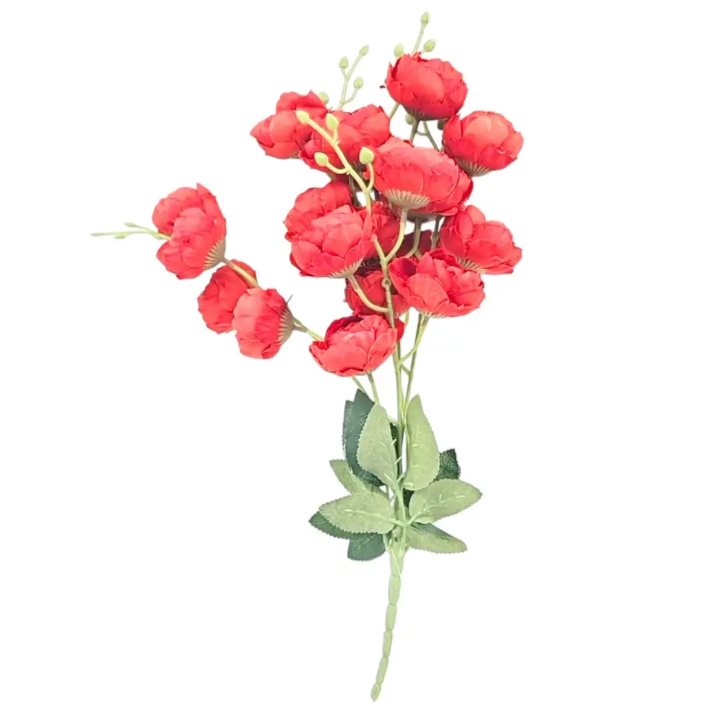 [IX000651] Artificial Realistic 20 Pcs Orange-Red Roses Layered Floral Bouquet For Decorations, Gifts & Crafts