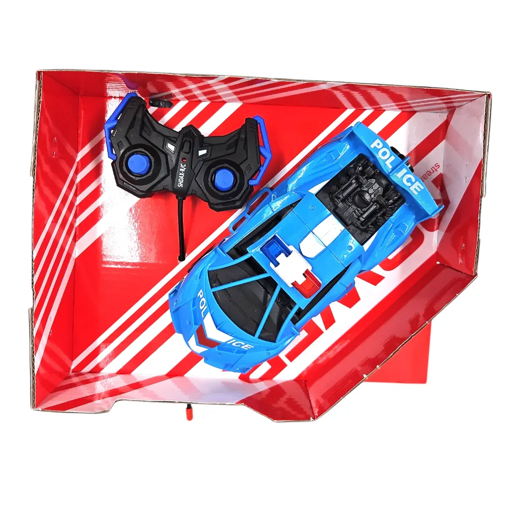 [IX2600716] YF668-P33 Strong Power & High Stability Light & Smoke 1:20 Scale 27 MHZ RC Remote Control Racing King Police Car