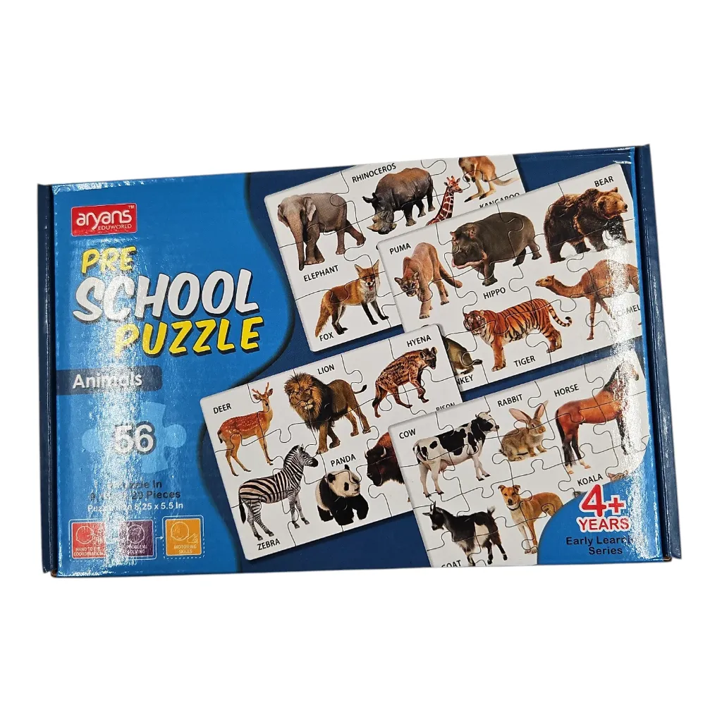 [IX2600776] Pre School Puzzle 4 Puzzles In 56 Pcs (Animal)