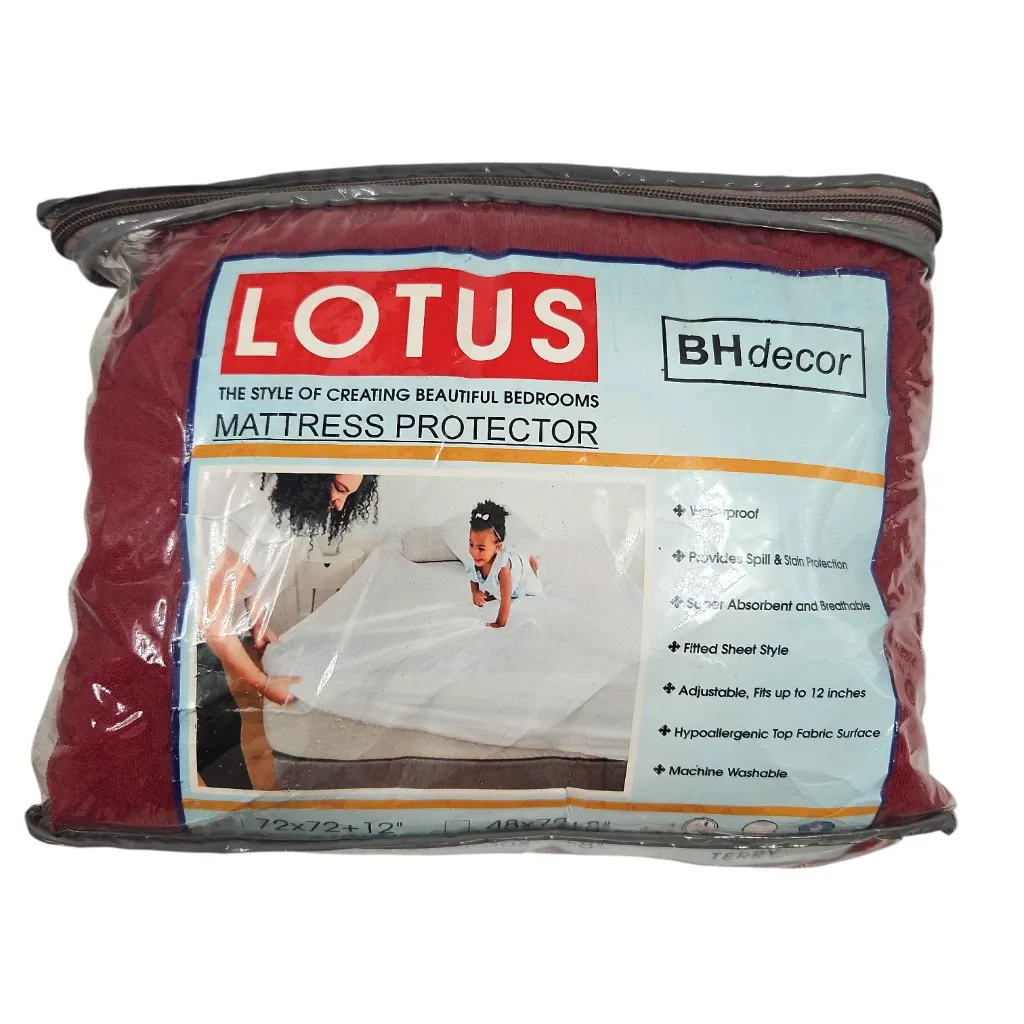Lotus Mattress Protector With Waterproof Sheet 72*78+12 Inch
