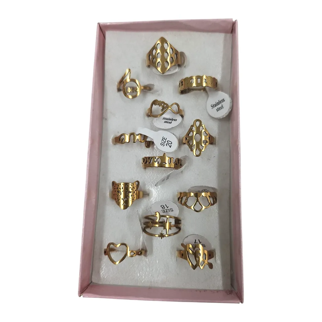 Anti Tarnish Stainless Steel Golden Rings