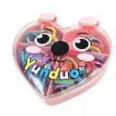 Baby Mini Hair Crabs, Ribbon & Buns Set Of Heart Box