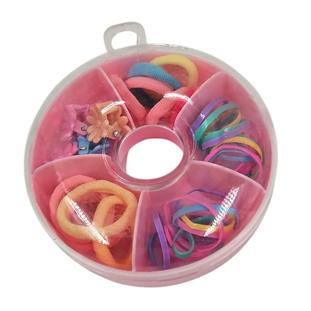 Baby Mini Hair Crabs, Ribbon & Buns Set Of Donut Box