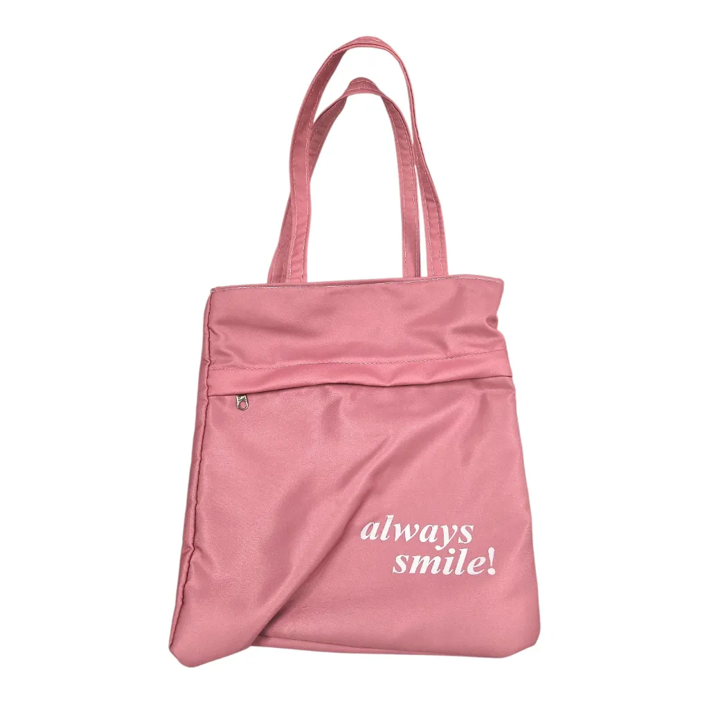 Always Smile One Side Tote Collage Bag