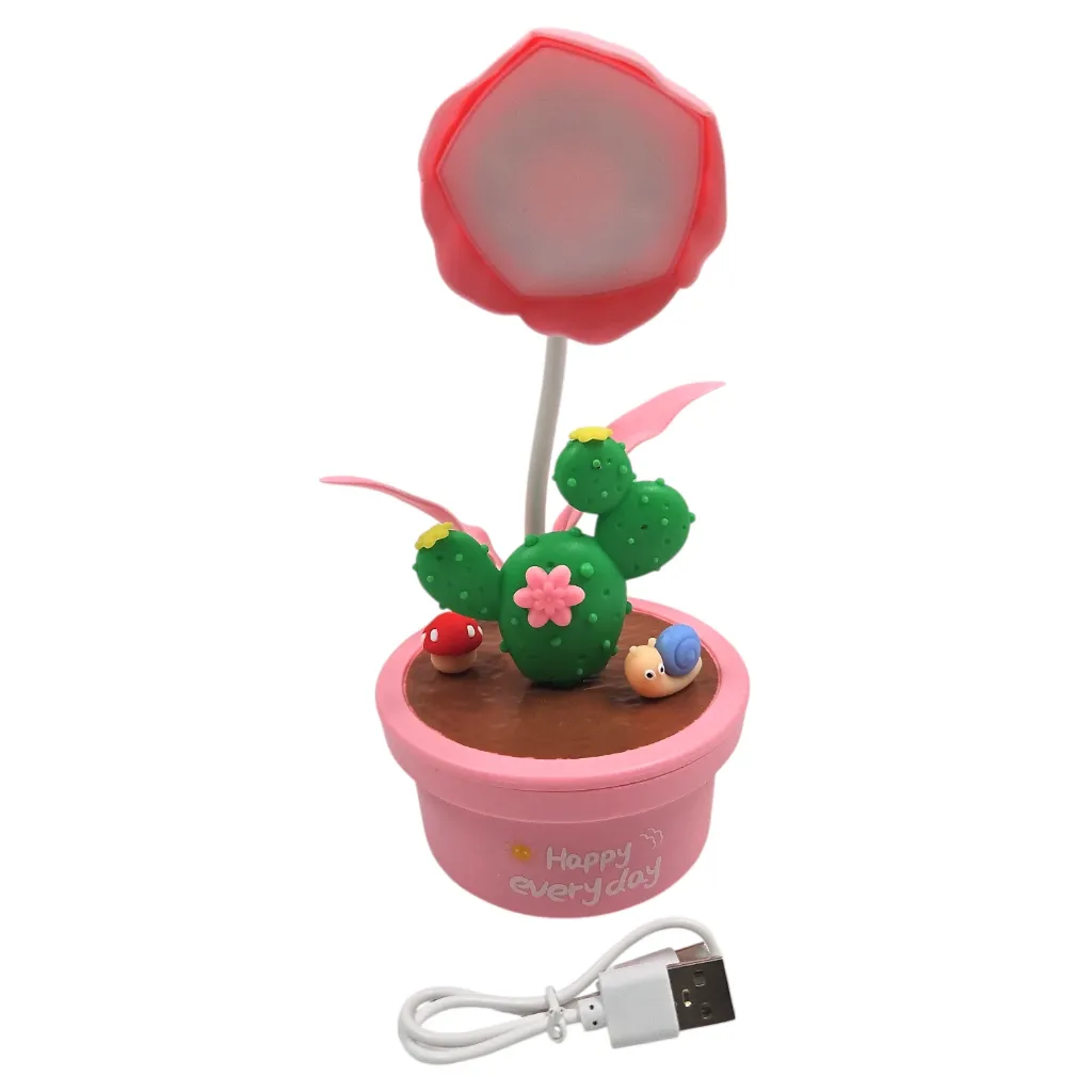 [IX2600893] Cartoon Rechargeable Table Lamp Small (Pink)