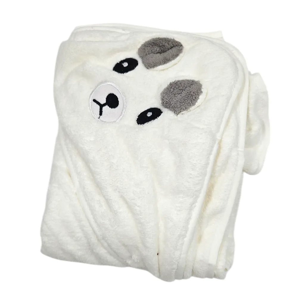 Baby Velvet Turkey With Animal Face Cap  White