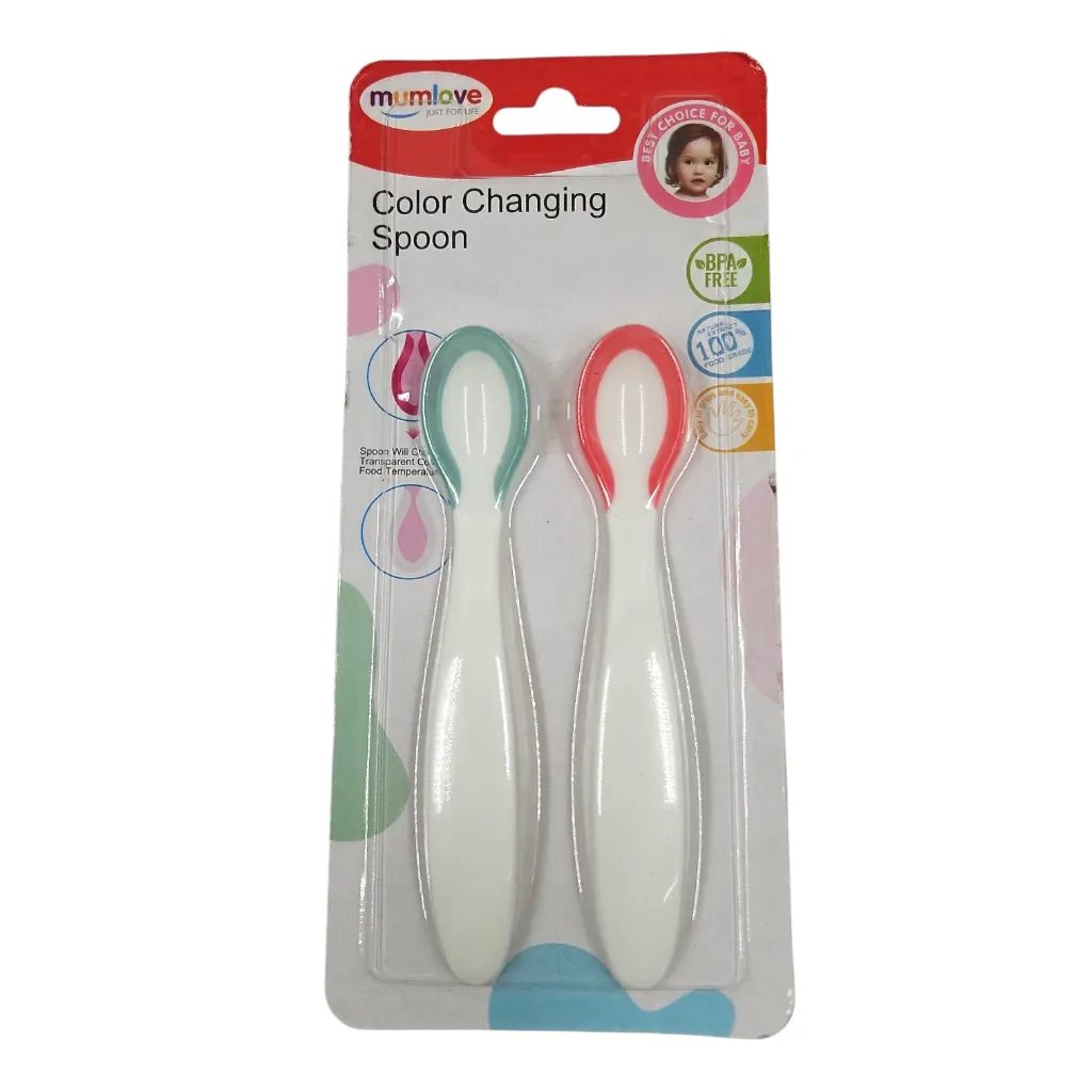 Baby Food Temperature Color Changing  Spoons 2 Pcs 6+Months